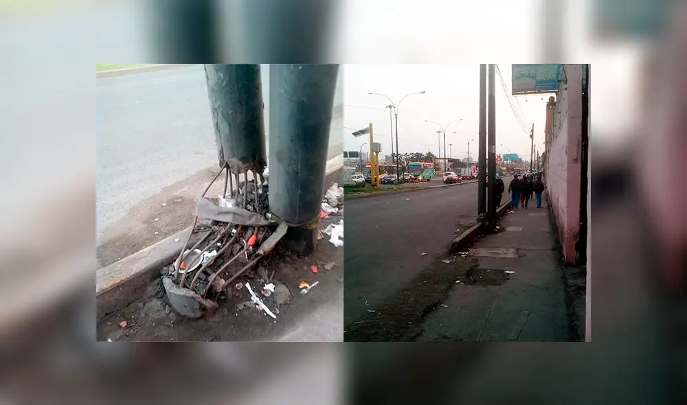 #YoDenuncio: poste sostenido en cables podría ocasionar trágico accidente #YoDenuncio: poste sostenido en cables podría ocasionar trágico accidente