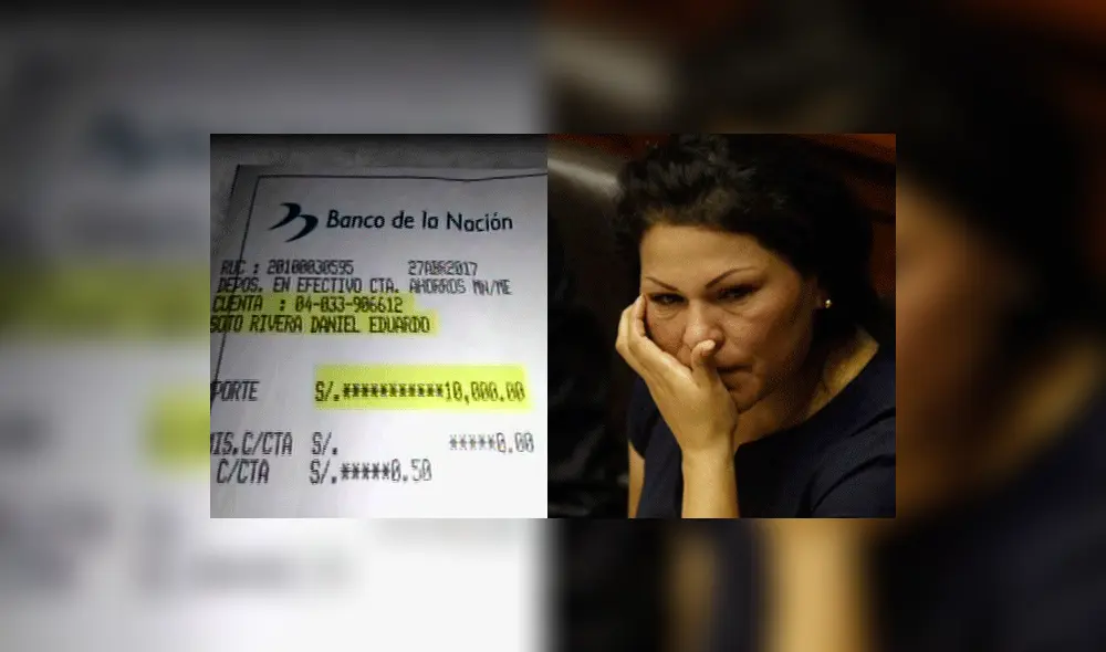 Denuncian que fujimorista Yesenia Ponce realizó depósito a director que certificó estudios secundarios