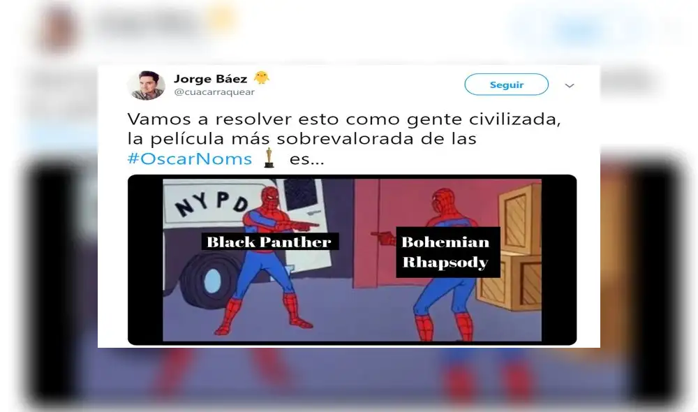Los más hilarantes memes tras conocerse los nominados a los Oscar 2019 Los más hilarantes memes tras conocerse los nominados a los Oscar 2019
