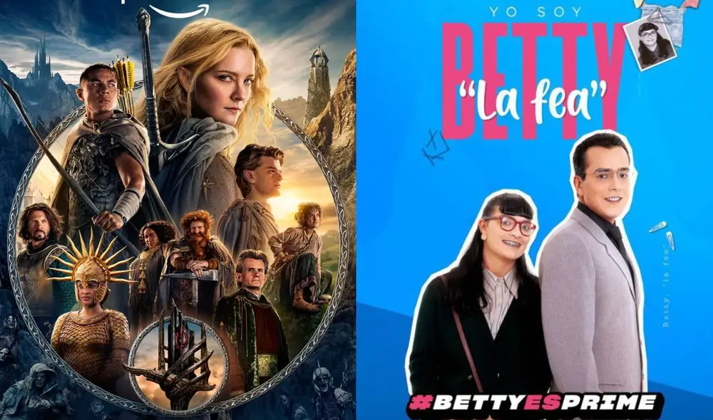 "Yo soy Betty, la fea" superó a "Los anillos de poder" como lo más visto en Amazon Prime Video tras su lanzamiento en Latinoamérica. Foto: composición/Amazon Prime Video