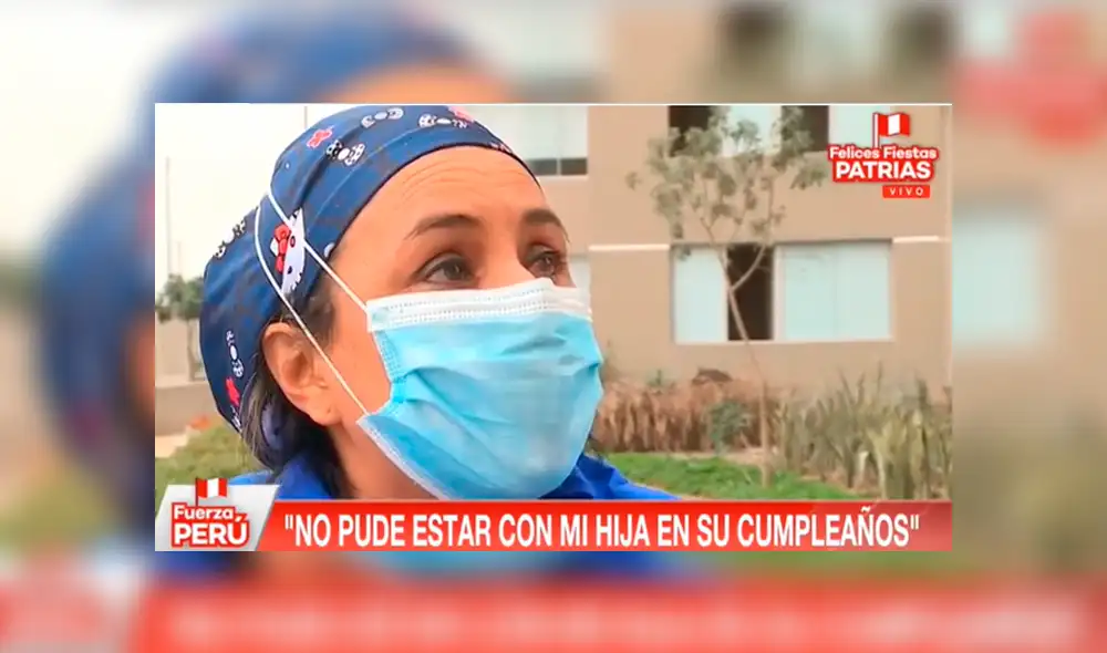 Enfermera se quiebra por recordar a su hija en Fiestas Patrias. Foto: Captura Enfermera se quiebra por recordar a su hija en Fiestas Patrias. Foto: Captura