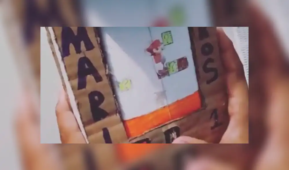 Facebook: no podía tener juego de Mario Bros y sorprende al crear uno de cartón