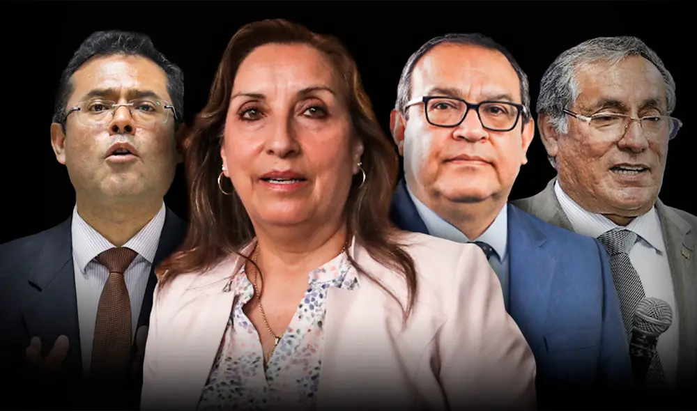 Dina Boluarte, Alberto Otárola, Vera, Tello. Foto: composición de Fabrizio Oviedo