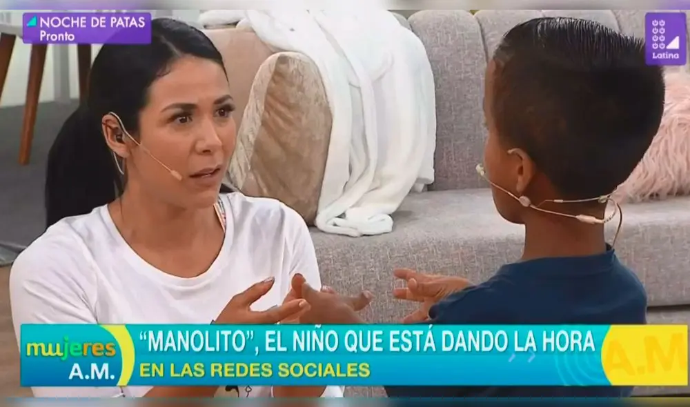El pequeño ‘Manolito’ le robó un beso a Magdyel Ugaz en vivo [VIDEO]