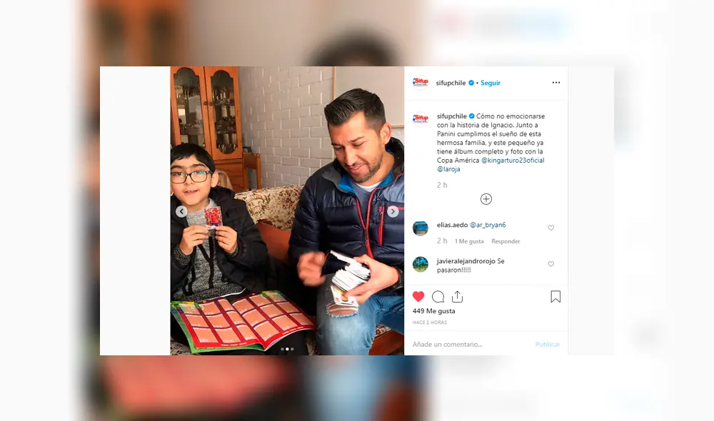 La madre le explicó a su hijo que no tenían dinero para comprar las figuras del álbum Panini de la Copa América 2019.