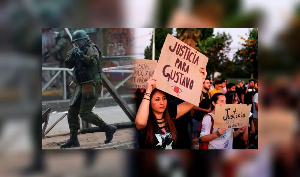 Balas de perdigones afectaron gravemente la vista de Gustavo Gatica tras protestas en Chile. Foto: Composición
