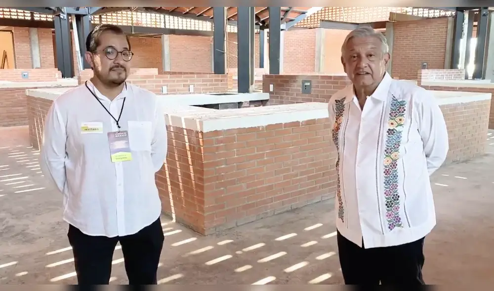 El presidente de México visitó Nayarit para revisar la construcción del mercado de Bahía de Banderas. Foto: Captura. El presidente de México visitó Nayarit para revisar la construcción del mercado de Bahía de Banderas. Foto: Captura.