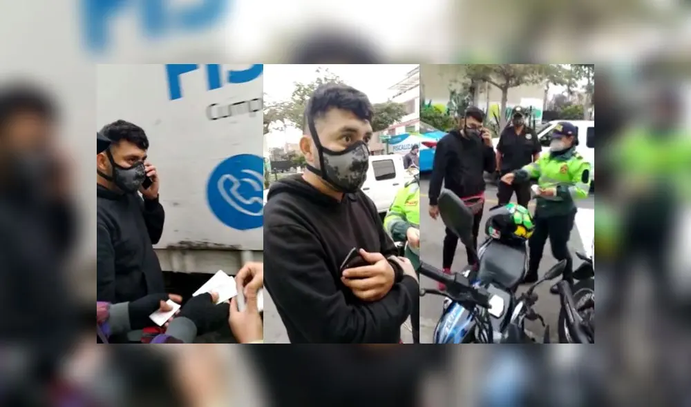 Sujeto identificado como Cristian Ricardo Ocampo Ocampo fue conducido a la comisaría de Sagitario. (Foto: Capturas de video / Municipalidad de Surco)