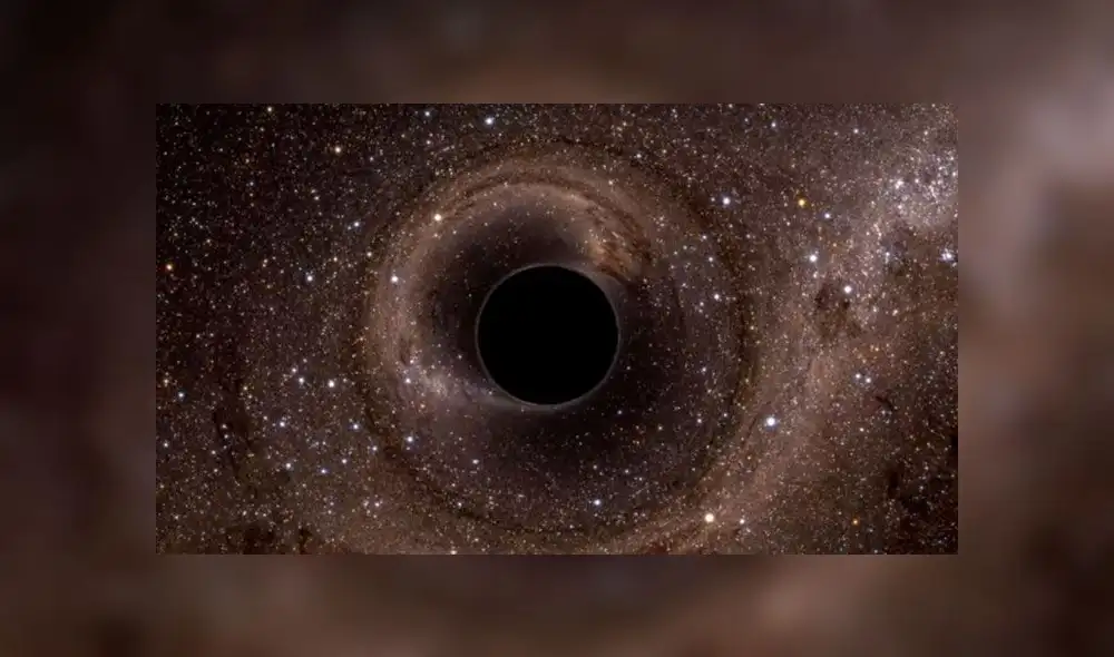 Simulación del agujero negro producto de la fusión de otros dos agujeros negros, captada por el Observatorio LIGO. Captura de video / SXS.