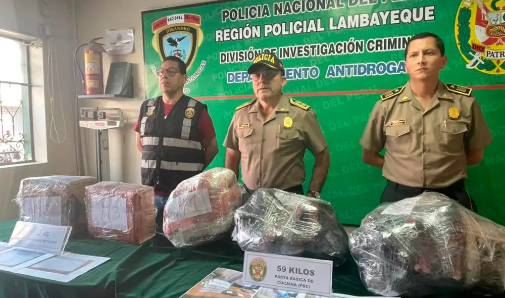 , 59 arrojaron positivo para Pasta Básica de Cocaína (PBC) y 11 para Clorhidrato de Cocaína.