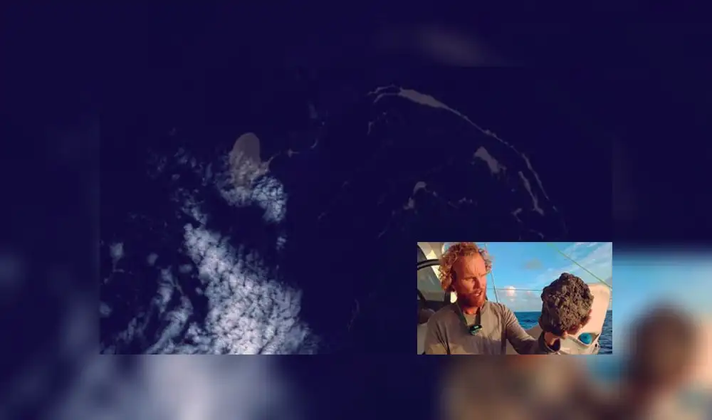 El tamaño de la ''isla'' de piedra pómez se asemeja al de 20 000 canchas de fútbol. Fotos: BBC