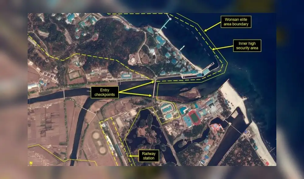 Según informó 38 North, este complejo incluye nueve grandes casas de huéspedes y un centro de recreación. Foto: Captura.