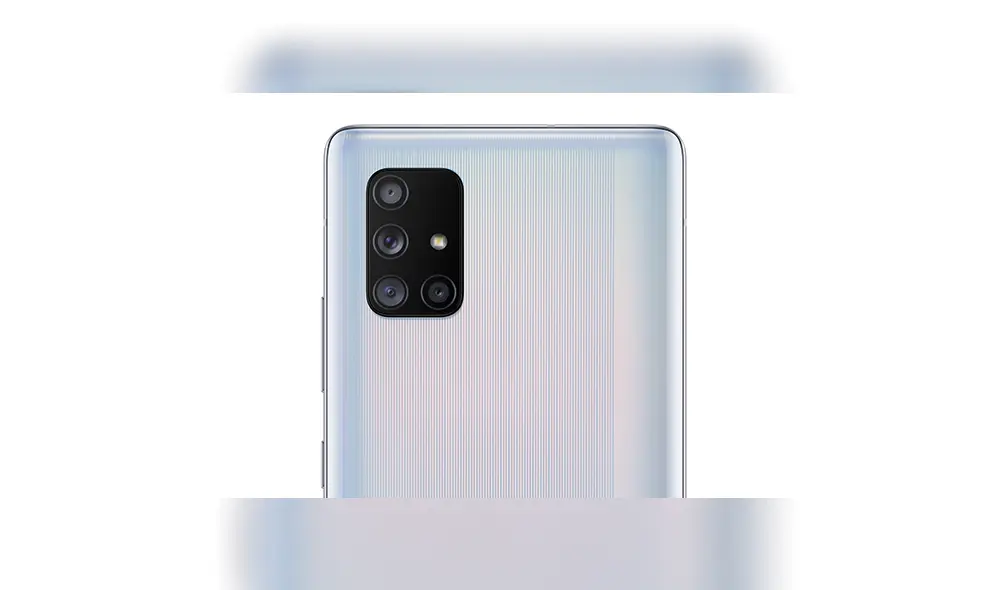 El sistema de cámaras del Galaxy A71 5G conformado por 64 MP + 12 MP + 5 MP + 5 MP.