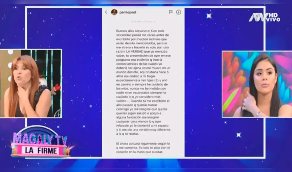 La venezolana mostró conversación que tuvo con Pamela López luego de sus confesiones sobre Christian Cueva. La venezolana mostró conversación que tuvo con Pamela López luego de sus confesiones sobre Christian Cueva.