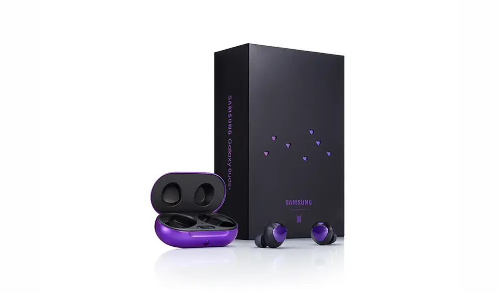 Samsung Galaxy S20+ y Galaxy Buds+ BTS Edition. | Foto: Samsung