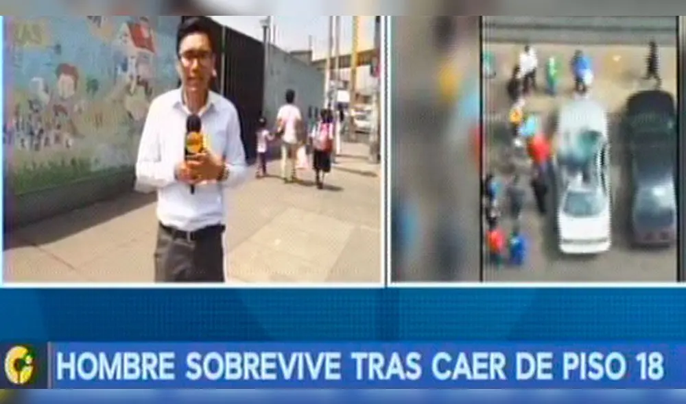 Lince: hombre cae del piso 18 de un edificio y milagrosamente sobrevive [VIDEO]