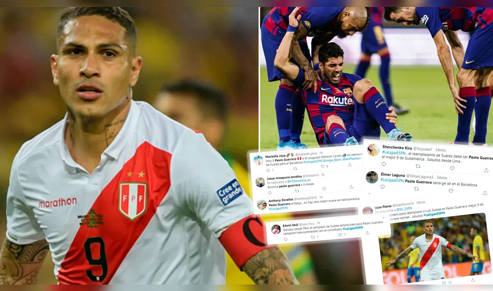 Paolo Guerrero: hinchas del Barcelona eligen al peruano como remplazo de Luis Suárez. Paolo Guerrero: hinchas del Barcelona eligen al peruano como remplazo de Luis Suárez.