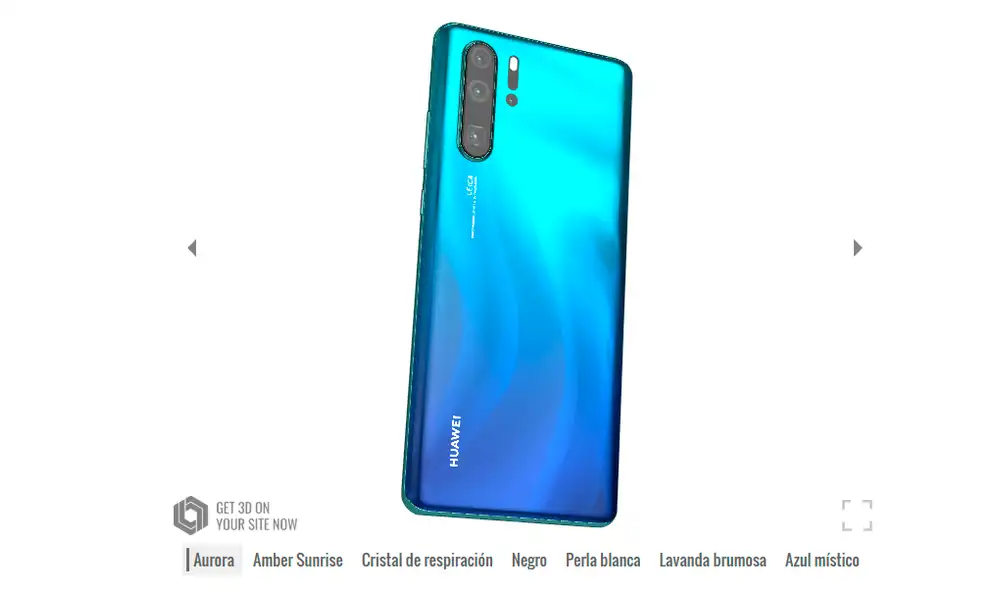 Modelo 3D de un smartphone Huawei. | Foto: GSMArena