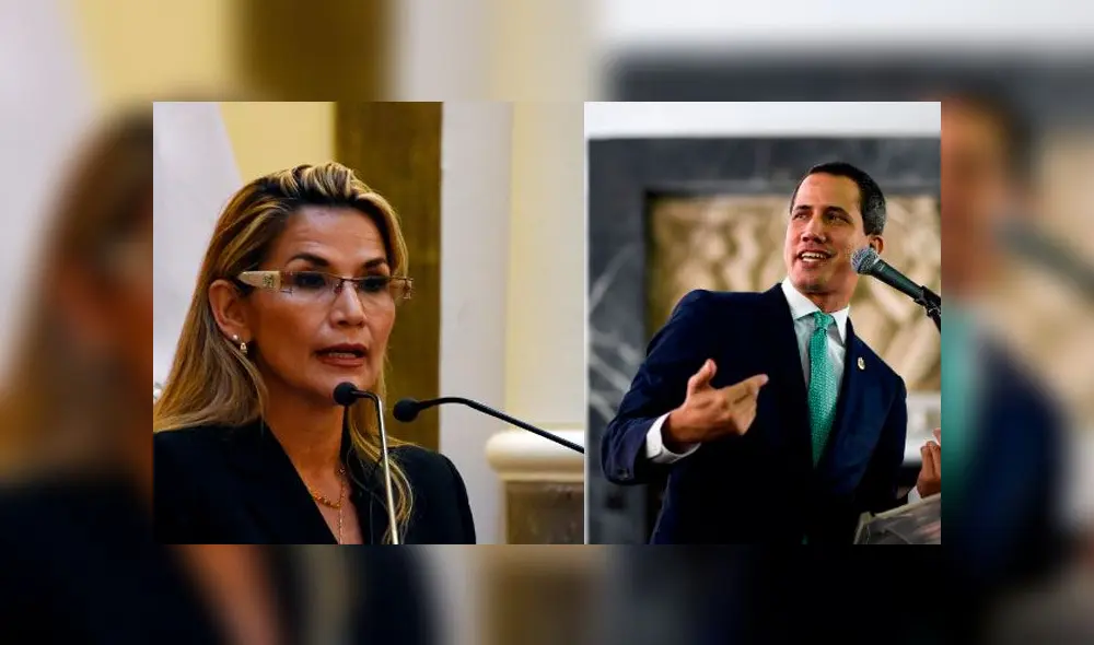 Presidenta interina, Jeanine Añez de Bolivia/Presidente encargado, Juan Guaidó, de Venezuela. Foto: composición LR. Presidenta interina, Jeanine Añez de Bolivia/Presidente encargado, Juan Guaidó, de Venezuela. Foto: composición LR.