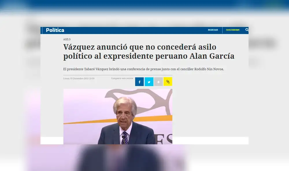 Así informó la prensa mundial sobre el rechazo al pedido de asilo de Alan García