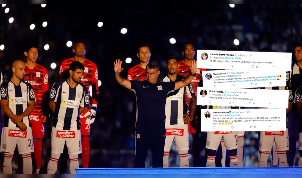 Alianza Lima: hinchas de Millonarios FC agradecen la invitación a la Noche Blanquiazul.