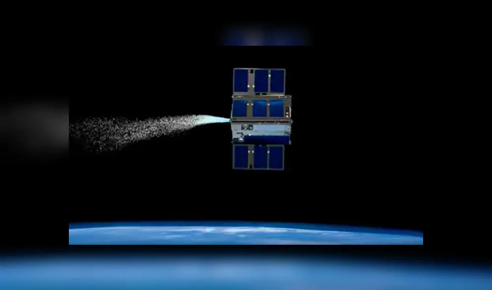 Simulación de lo que sucedió en la órbita terrestre: las naves se impulsaron usando agua. Imagen: NASA.