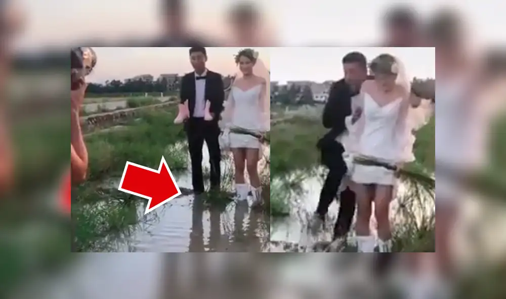 'Misteriosa criatura' arruina fotos de recién casado y el video se hace viral en las redes sociales.