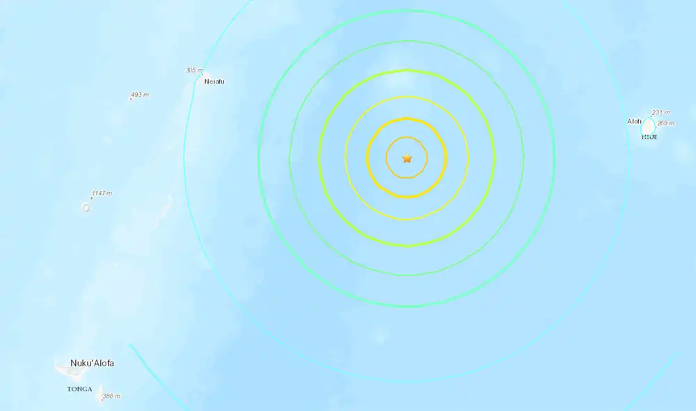 Un terremoto de magnitud 7,3 provoca alerta de tsunami en Tonga. Foto: captura de pantalla de USGS Un terremoto de magnitud 7,3 provoca alerta de tsunami en Tonga. Foto: captura de pantalla de USGS