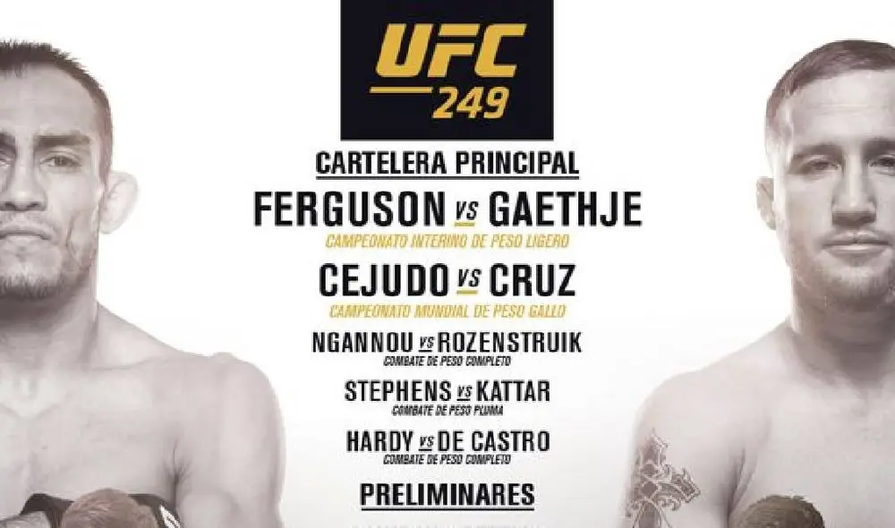 Tony Ferguson vs. Justin Gaethje EN VIVO por la UFC 249. Foto: Prensa UFC