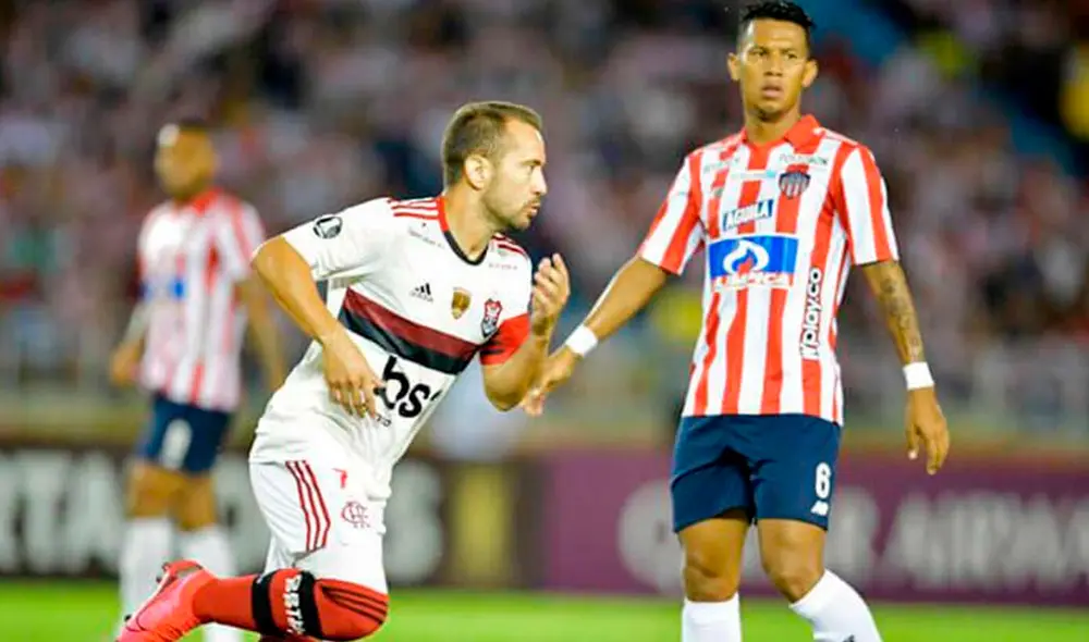 Un doblete de Everton Ribeiro le permitieron a Flamengo vencer 2-1 a Junior por la fecha 1 de la fase de grupos de la Copa Libertadores. Foto: Flamengo. Un doblete de Everton Ribeiro le permitieron a Flamengo vencer 2-1 a Junior por la fecha 1 de la fase de grupos de la Copa Libertadores. Foto: Flamengo.