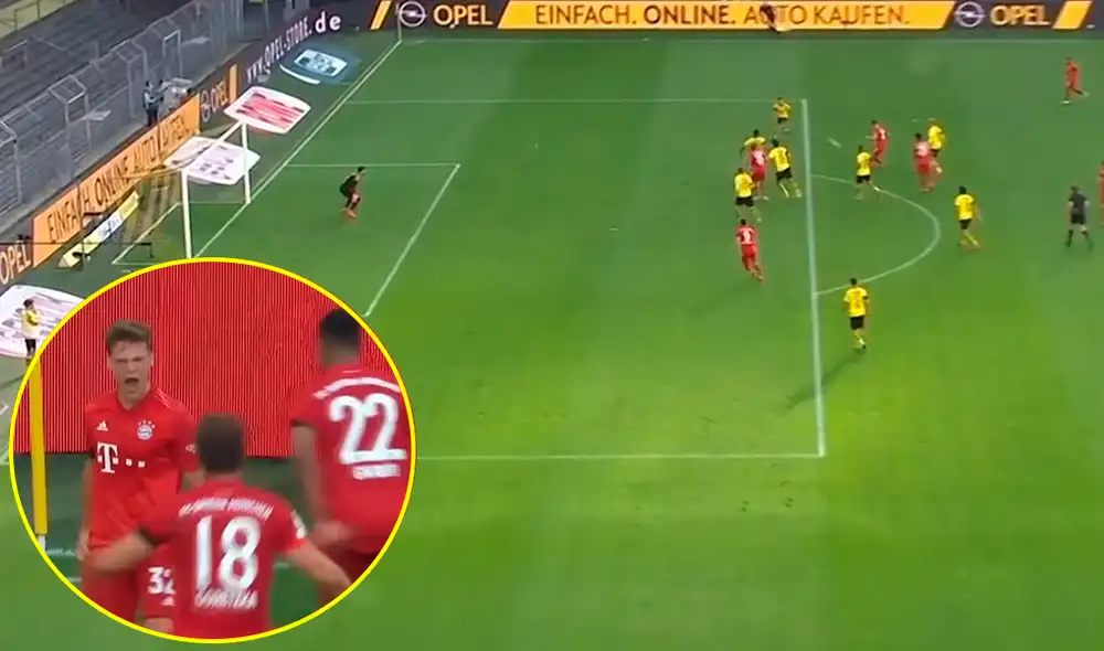 Joshua Kimmich marcó el primer gol del Borussia Dortmund vs. Bayern Múnich por la fecha 28 de la Bundesliga. | Foto: ESPN 2 Joshua Kimmich marcó el primer gol del Borussia Dortmund vs. Bayern Múnich por la fecha 28 de la Bundesliga. | Foto: ESPN 2