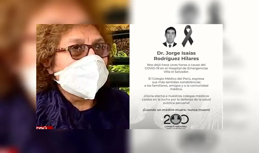 Madre denuncia la muerte de su hijo médico. Créditos: Composición.