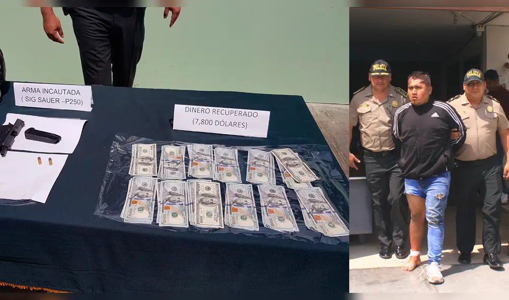 La Libertad. Fueron capturados con el dinero y con el arma que habrían atacado a su víctima.