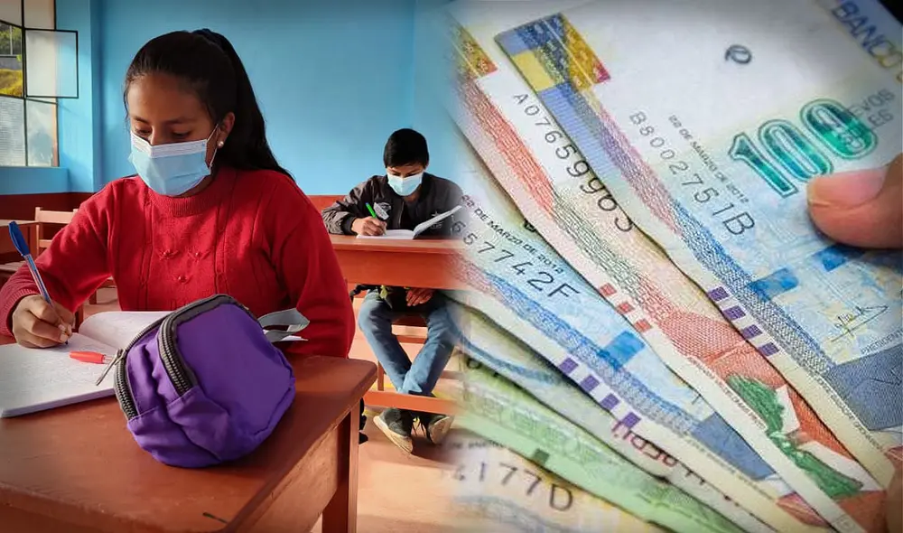 Este bono fue implementado en el gobierno de Francisco Sagasti. Por segundo año consecutivo ayudará a los escolares. Foto: composición LR / cortesía / La República Este bono fue implementado en el gobierno de Francisco Sagasti. Por segundo año consecutivo ayudará a los escolares. Foto: composición LR / cortesía / La República