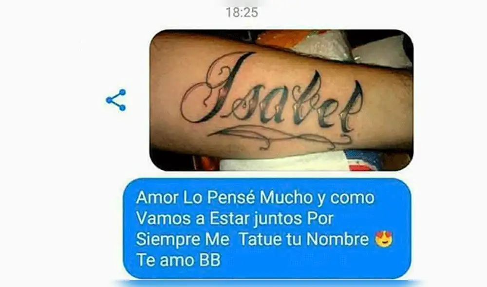 Facebook: Se tatuó el nombre de su novia, pero ella le dio terrible noticia