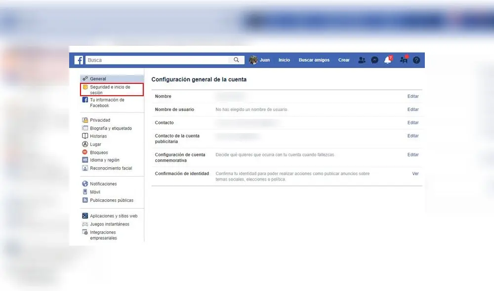 Facebook tiene herramientas que nos permite saber si algún intruso ha entrado a nuestra cuenta.