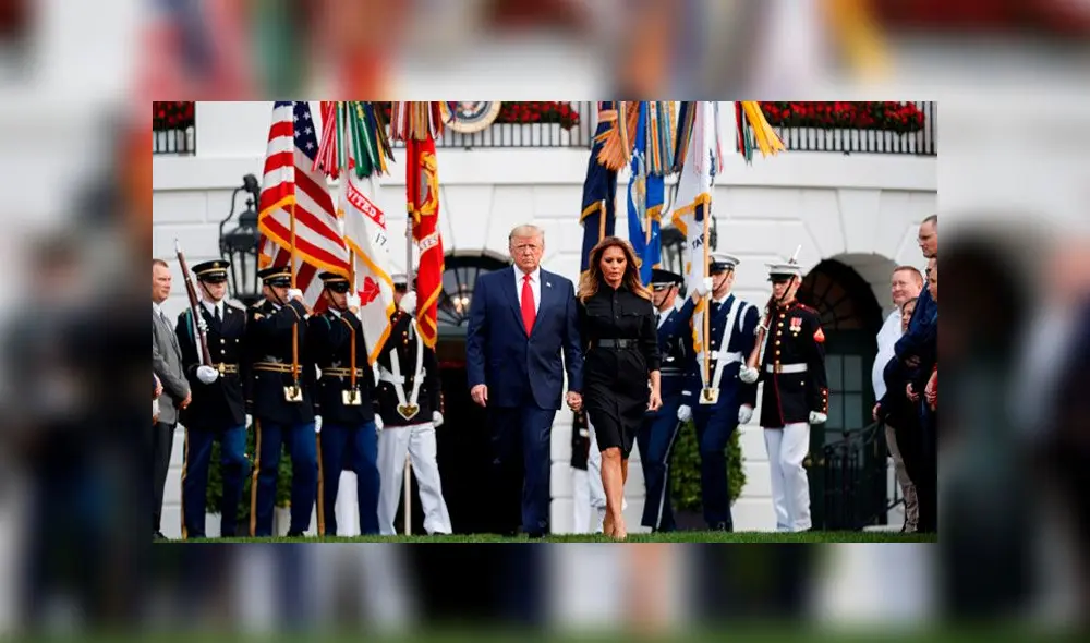 Donald Trump junto a su esposa en la ceremonia de los atentados del 11 de septiembre. Foto: EFE.