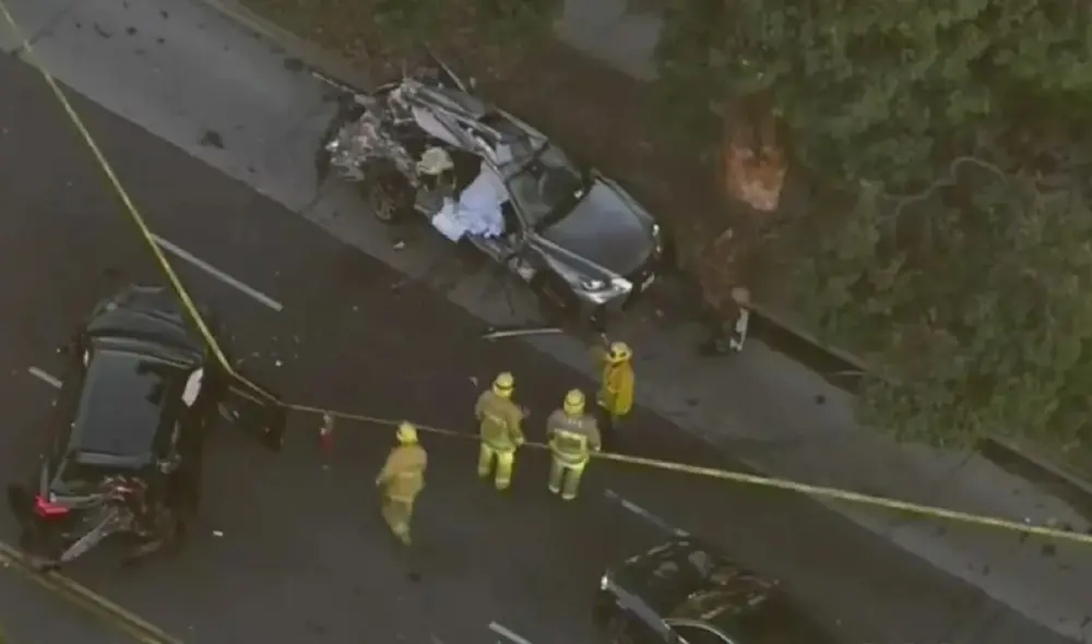 El accidente ocurrió en una reconocida vía de Los Ángeles, al oeste de Estados Unidos. Foto: CBS News El accidente ocurrió en una reconocida vía de Los Ángeles, al oeste de Estados Unidos. Foto: CBS News
