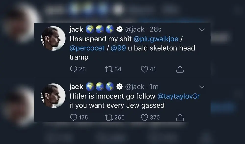 La cuenta del CEO de Twitter compartió tuits racistas y discriminatorios. La cuenta del CEO de Twitter compartió tuits racistas y discriminatorios.