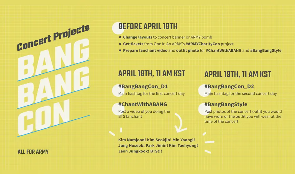 Hashtag para el Bang Bang Con de BTS.