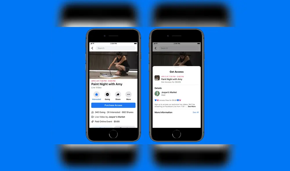 También se podrán realizar transmisiones en vivo directamente desde los eventos de Facebook.
