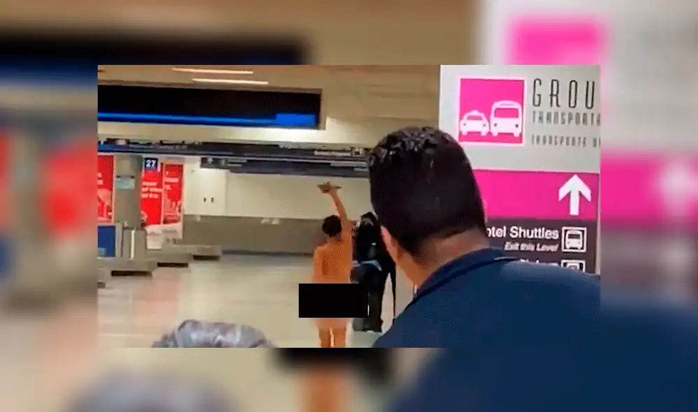 Mujer se desnuda en pleno aeropuerto de Miami.