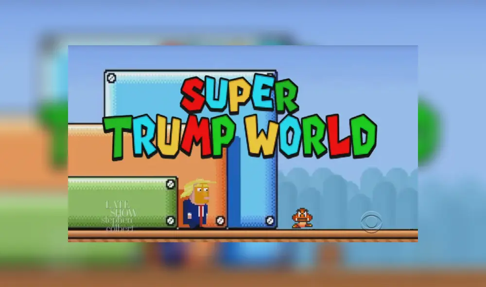 El cómico estadounidense Stephen Colbert presentó un video donde el mismo Mario Bros le envía un claro mensaje al presidente Donald Trump sobre los videojuegos. El cómico estadounidense Stephen Colbert presentó un video donde el mismo Mario Bros le envía un claro mensaje al presidente Donald Trump sobre los videojuegos.