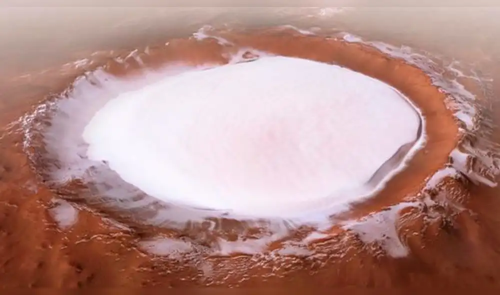 Marte: increíbles imágenes del cráter de hielo eterno en el planeta rojo [FOTOS]