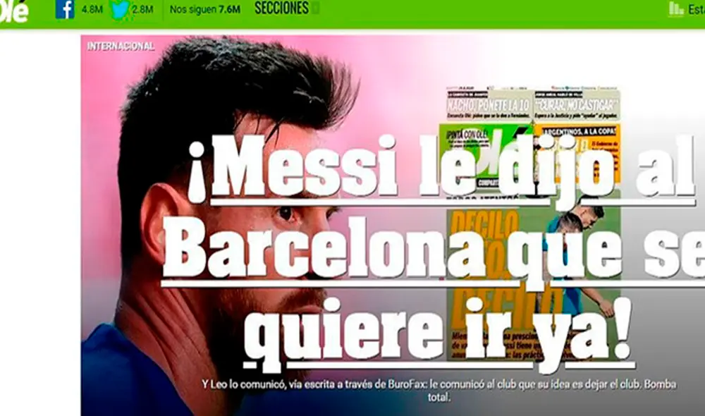 La noticia de Lionel Messi y su deseo de no seguir en Barcelona remeció el mundo. (FOTO: ).
