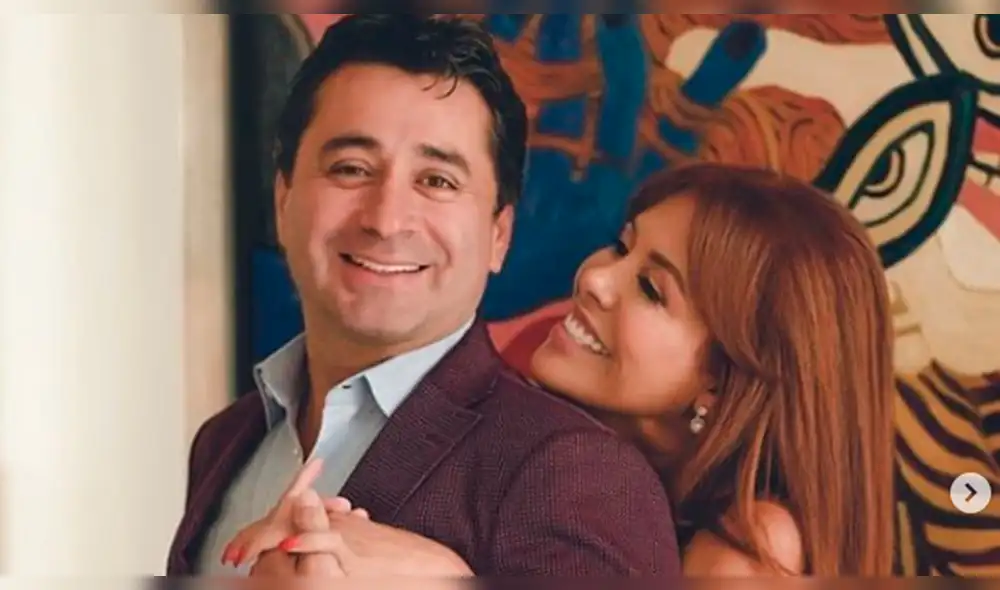 Magaly Medina es viral al publicar candente foto junto a su esposo en la piscina 