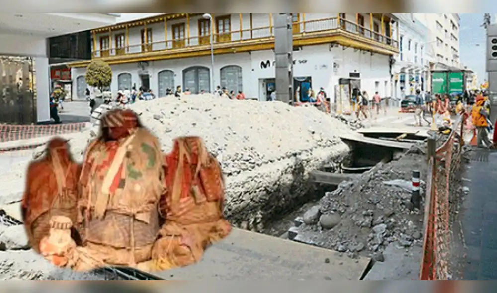 Hallan tres momias preincas durante obras en el Cercado de Arequipa 