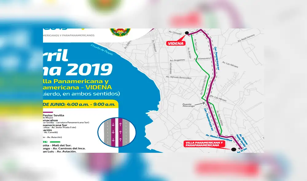 Este sábado realizarán prueba del carril exclusivo para los Juegos Panamericanos