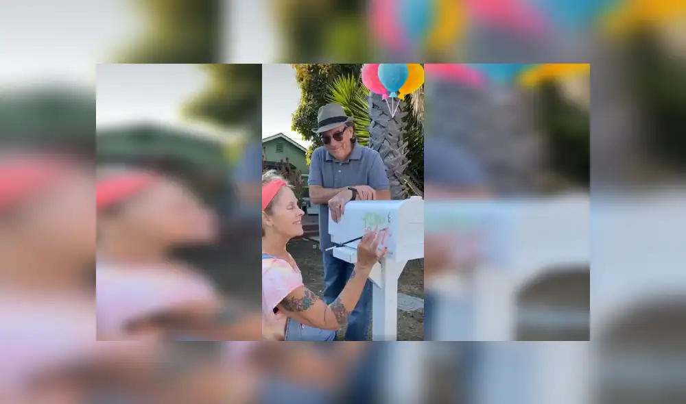 Desliza las imágenes hacia la izquierda para apreciar la amorosa acción de una pareja al imitar una escena de la cinta ‘Up’. Fotocaptura: Facebook.