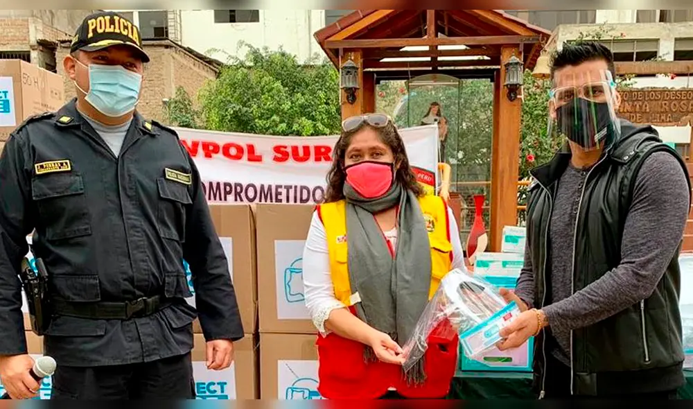 Christian Domínguez dona 1200 protectores faciales a vecinos de Villa El Salvador Christian Domínguez dona 1200 protectores faciales a vecinos de Villa El Salvador